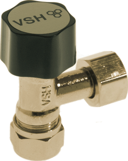 VSH hoekstopkraan knel 3/8"x12mm chroom 0492129 > voor sanitaire toestellen > Kranen > Bad-/douchegarnituur, kranen & toebehoren > Sanitair > Sanispecials.nl | voor je badkamer en toilet!