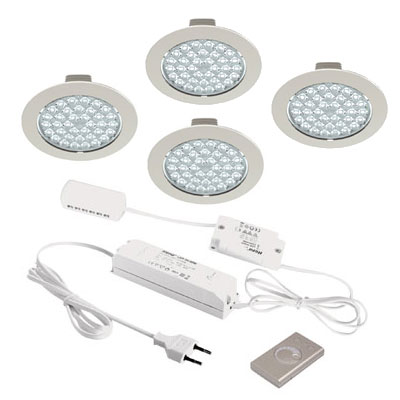 Hera r 68 dimmer led set van 4 spots warm wit, rvs look ...