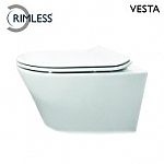 Italy Sanitair Vesta rimless wandcloset met Flatline 2.0 closetzitting wit