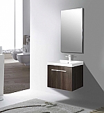Italy Sanitair 600460 Madrid Onderkast + Wastafel + Spiegel 60 Cm Donker Eiken