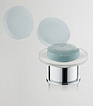 Italy Sanitair Ida vrijstaande glazen zeepschaal chroom