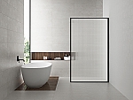 Italy Sanitair Square inloopdouche 1200x2000 8mm nano geribbeld helder glasmat zwart