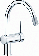 Grohe Minta keukenkraan m. draaibare ronde uitloop m. uittrekbare perlator chroom 32918000