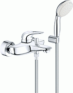 Grohe Eurostyle New badkraan m.omstel m. douchegarnituur HOH=15cm chroom/wit 3359230A