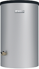 Nefit Bosch buffervat v. lucht of bodem-bron warmtepompen 120L, 53kg staand, boven-aansluitingen zilver 7735500777 