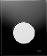 TECE TECEloop urinoirbedieningsplaat van glas incl. cartouche glas zwart, toets chroom